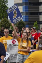 Southfield, Michigan - Nurses rally outside Corewell Health during their fight for a union contract