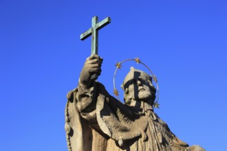 St John of Nepomuk on the Old Main Bridge, Würzburg, Lower Franconia, Bavaria, Germany