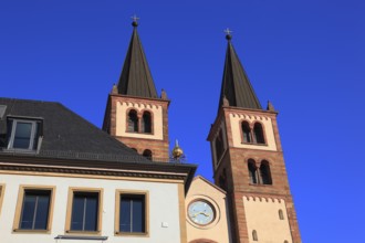 The towers of St Kilian's Cathedral, Würzburg, Lower Franconia, Bavaria, Germany