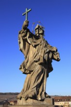 St John of Nepomuk on the Old Main Bridge, Würzburg, Lower Franconia, Bavaria, Germany