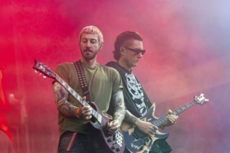 Zacky Vengeance and Synyster Gates, from left, Avenged Sevenfold, progressive metal band, USA, live