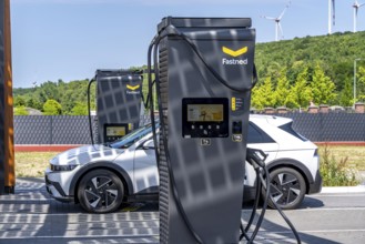 Electric charging station on the site of the former Lohberg colliery in Dinslaken, operated by