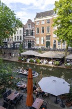 The old town centre of Utrecht, Oudegracht, around 2 km long with many old houses, shops,