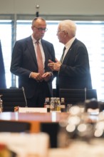 Friedrich Merz (CDU, Federal Chancellor) and Winfried Kretschmann (Bündnis90/Die Grünen, Minister