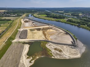 Haltern-Marl, North Rhine-Westphalia, Germany - Lippe, flood protection in the