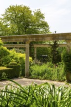 Italianate gardens designed by Harold Ainsworth Peto, Iford Manor, Wiltshire, England, UK