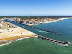 Capbreton from a drone, Landes, Nouvelle-Aquitaine, France