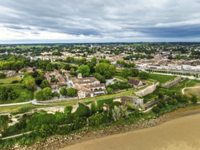 Citadel of Blaye from a drone, Blaye, Gironde Estuary, France