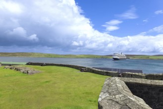 Lerwick, a coastal city in Shetland Scotland British Islands in England with scenic medieval houses