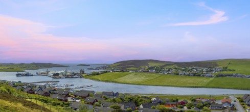 Scotland, Shetland. Town of Scalloway on the west coast ofthe Mainland, a fishing port