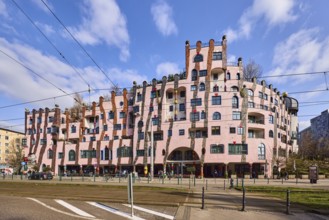 Green Citadel, architect Friedensreich Hundertwasser, modern architecture, street, pedestrian