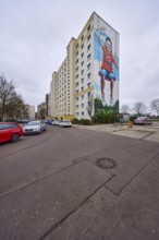 High-rise buildings, residential building, facade, window, advertising painting,