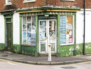 Terry's Allsorts quirky corner shop stores, Dews Road, Salisbury, Wiltshire, England, UK