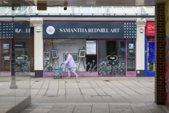 Samantha Redmill Art gallery shop store, Old George Mall shopping centre, Salisbury, Wiltshire,