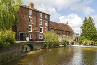 Historic buildings Old Mill Harnham, River Avon, Harnham, Salisbury, Wiltshire, England, UK