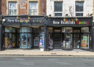 New Realities Gaming board game cafe shop, Fisherton Street, Salisbury, Wiltshire, England, UK