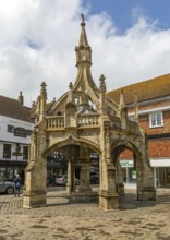 Historic Poultry Cross in city centre of Salisbury, Wiltshire, England, UK market cross built 1594