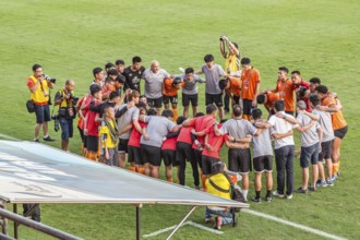 Thai Leaque players on the pitch at Singha Stadium in Chiang Rai, Thailand