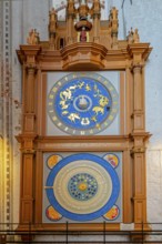 Astronomical clock St Mary's Church inside Lübeck Germany