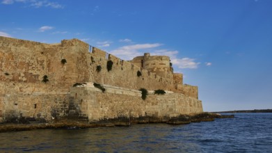 Castello Maniace, Sea Fortress Maniace, Mighty fortress along the coast, with robust architecture