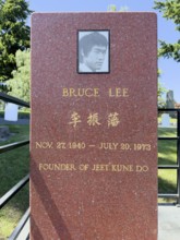 Grave of Bruce Lee, Lake View Cemetery, Seattle, Washington, USA, North America