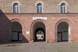 Germersheim Fortress, royal Bavarian fortress, Ludwigstor, gate building, inside of the gate,