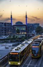 Utrecht city centre, Mosque Ulu Camii, Mosque at Utrecht Centraal station, trams, public transport