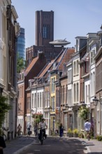 Utrecht, Netherlands, historic centre, Haverstraat, old town houses, lanterns, residential