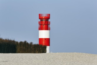 Lighthouse Helgoland dune on the south beach, red and white, Helgoland dune, island Helgoland,