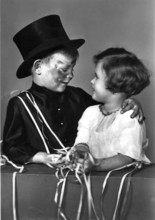 Boy as a chimney sweep with a girl, 1920, A boy in disguise with a girl at his side, Historical