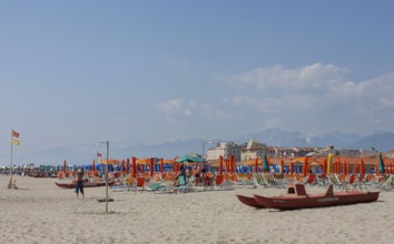 Viareggio beach, Versilia coast, Riviera, Tuscany, Italy