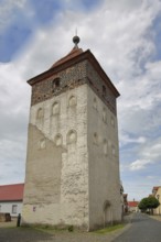 Historic upper gate tower, town tower, Gräfenhainichen, Saxony-Anhalt, Germany