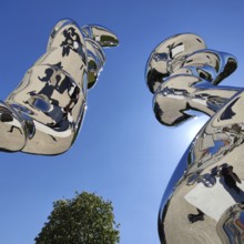Stainless steel sculpture entitled Points of View by Tony Cragg, Mathildenhöhe, Darmstadt, Hesse,