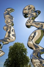 Stainless steel sculpture entitled Points of View by Tony Cragg, Mathildenhöhe, Darmstadt, Hesse,