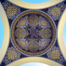 View of the mosaic in the pavilion at the entrance to the exhibition building, Mathildenhöhe,
