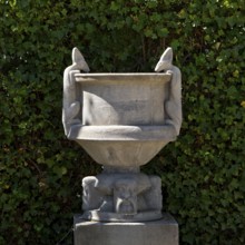 Sculpture Jackal Vase by Bernhard Hoetger in the plane tree grove on the Mathildenhöhe, UNESCO
