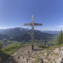 Panorama from Hirschberg, 1456m, into Ostrachtal with Bad Oberdorf, Bad Hindelang and Imberger