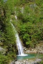 Cascata d'Ampola, waterfall near Storo, on the river Palvico, Trentino, Italy