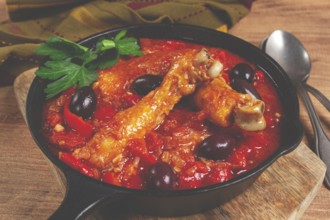 Pollo alla romana, Roman chicken, homemade, no people