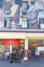 Mural on building by Bill Weber, San Francisco, California, USA