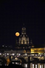 Bright strawberry moon on 11 June 2025 over Dresden, Saxony, Germany