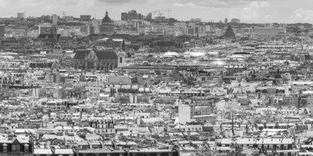 View of the rooftops of Paris from Montmartre, Île-de-France, France