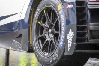 Close-up of a Michelin racing tyre