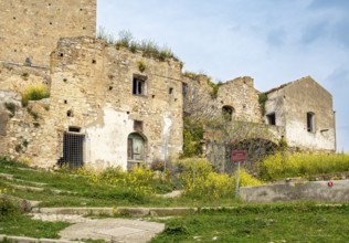 Abandoned buildings in the ghost town of Craco, Basilicata, Italy