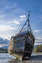 Corpach Wreck or Old Boat of Caol and Nevis Range Mountains, Caol Beach, Corpach, Fort William,
