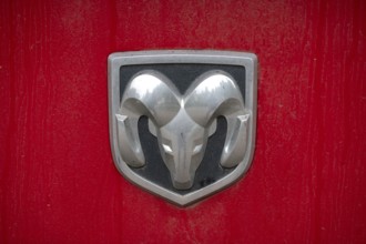 Sign of the US-American brand Ram Trucks, Bavaria, Germany