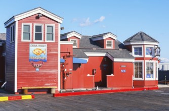 Stearns Wharf pier, Santa Barbara, California, USA