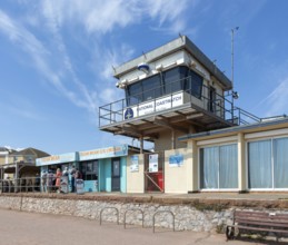 Teign Bean cafe, National Coastwatch building, Eastcliff, Teignmouth, south Devon, England, UK