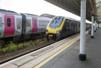 British Rail Class Voyager CrossCountry train, Taunton railway station, Somerset, England, UK