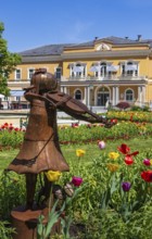 Spa gardens with old spa house, spa town, Bad Hall, Traunviertel, Upper Austria, Austria